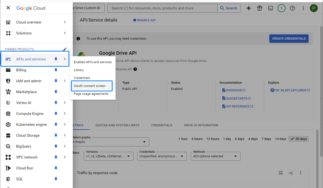 Google Cloud OAuth consent screen settings