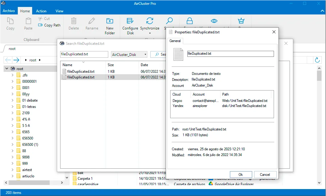 Know the properties of the files