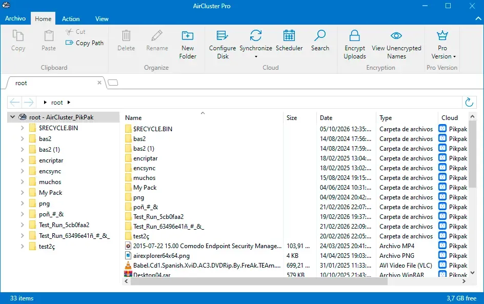 Manage PikPak cloud files in the Air Cluster file explorer