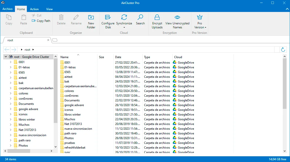 Transferir archivos de Google Drive con Air Cluster