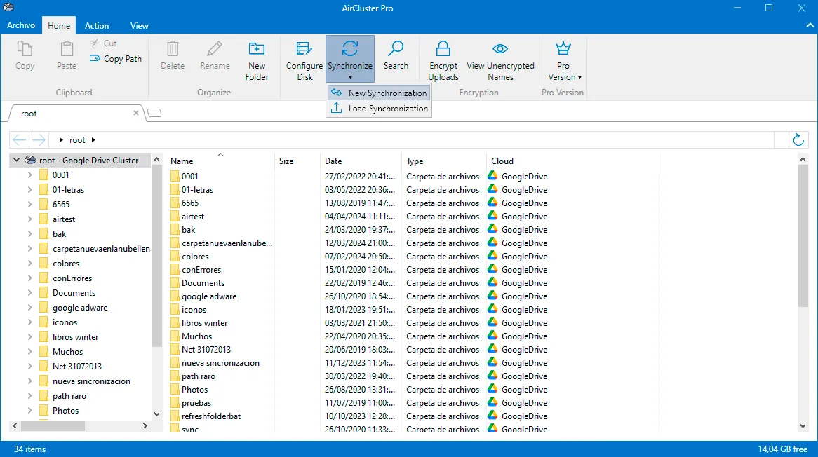 Sincronizar archivos en Air Cluster