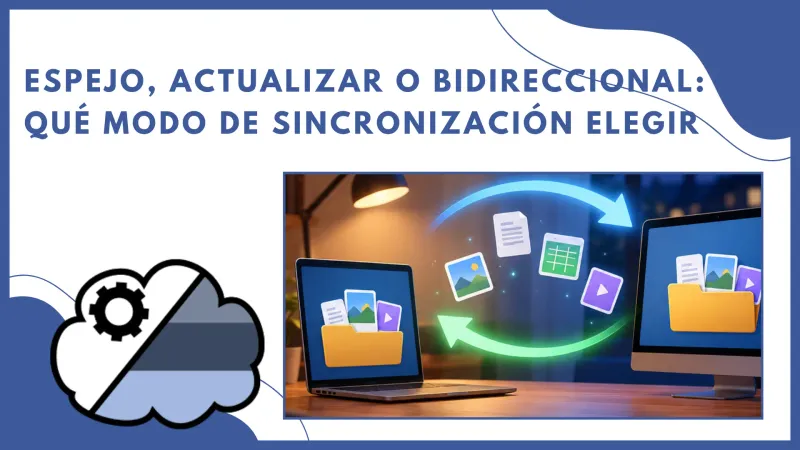 Espejo, Actualizar o Bidireccional: qué modo de sincronización elegir