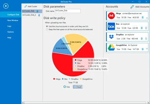 Connected cloud accounts in Air Cluster
