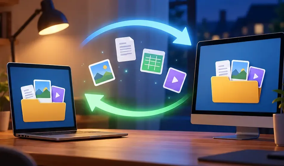 Bidirectional sync between the same folder on a laptop and on a desktop computer.