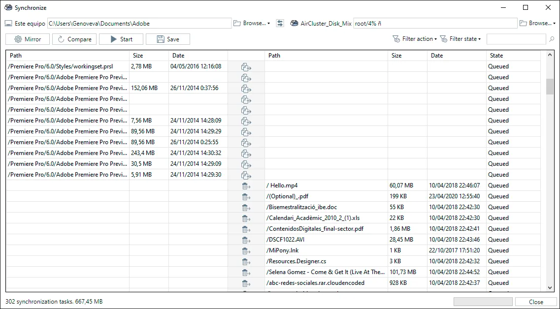 Air Cluster’s Synchronize tool lets you define what gets backed up