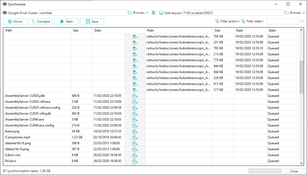 File synchronization tool in Air Cluster
