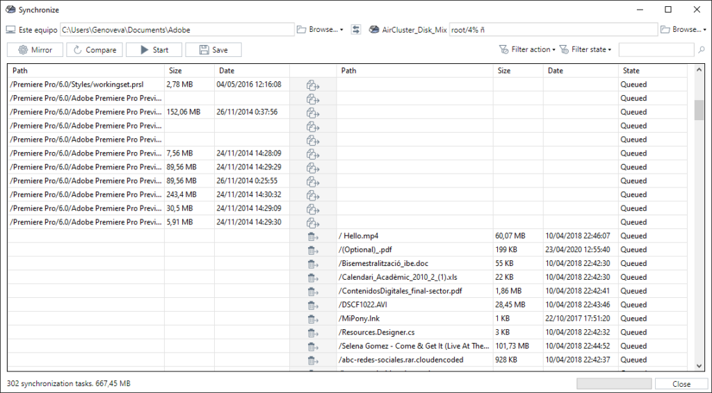 Create and Save the Synchronization in Air Cluster