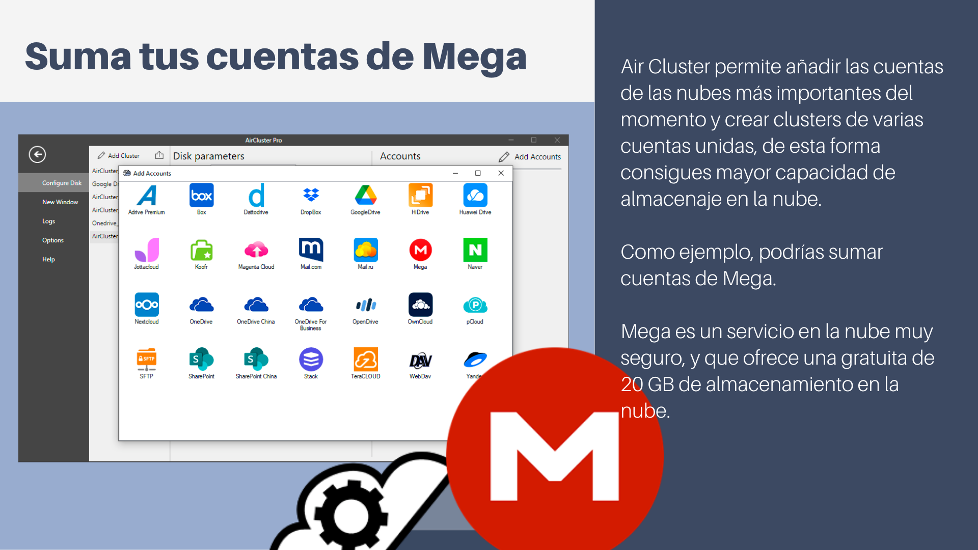 Suma tus cuentas de Mega