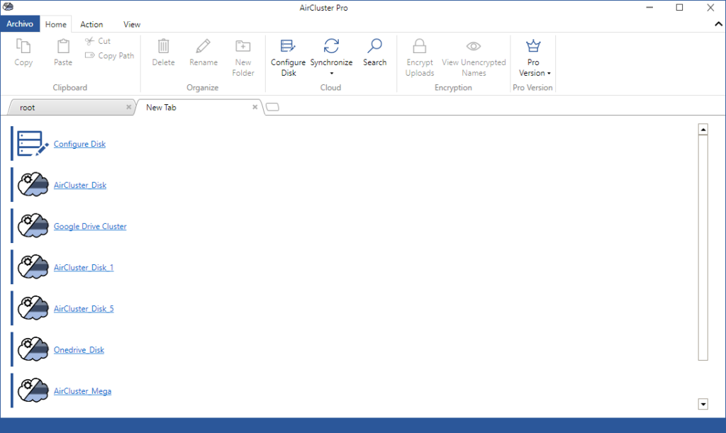 Abre el cluster y trabajar con los archivos