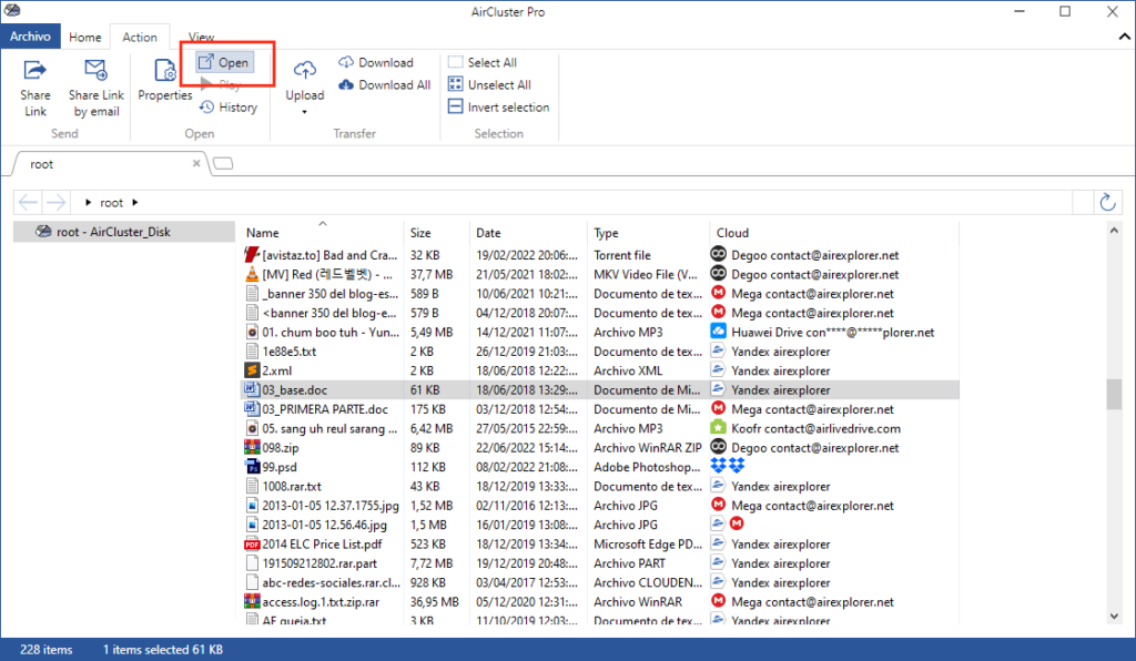 Abrir y editar archivos en Air Cluster