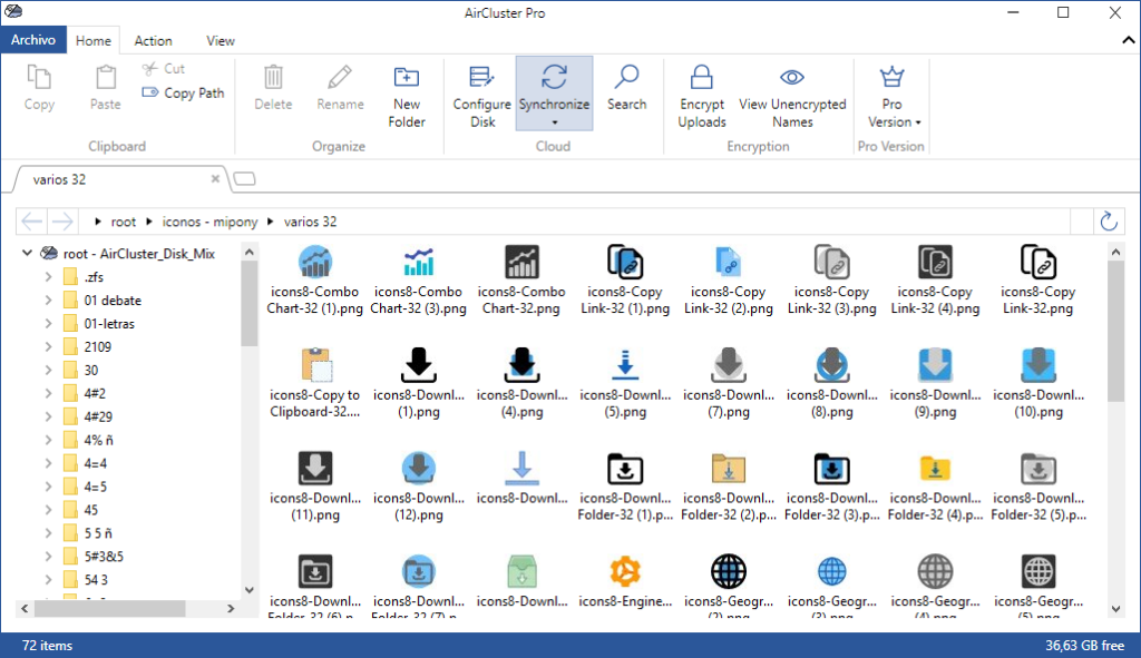 Sincronización encriptada para guardar archivos en la nube con Air Cluster